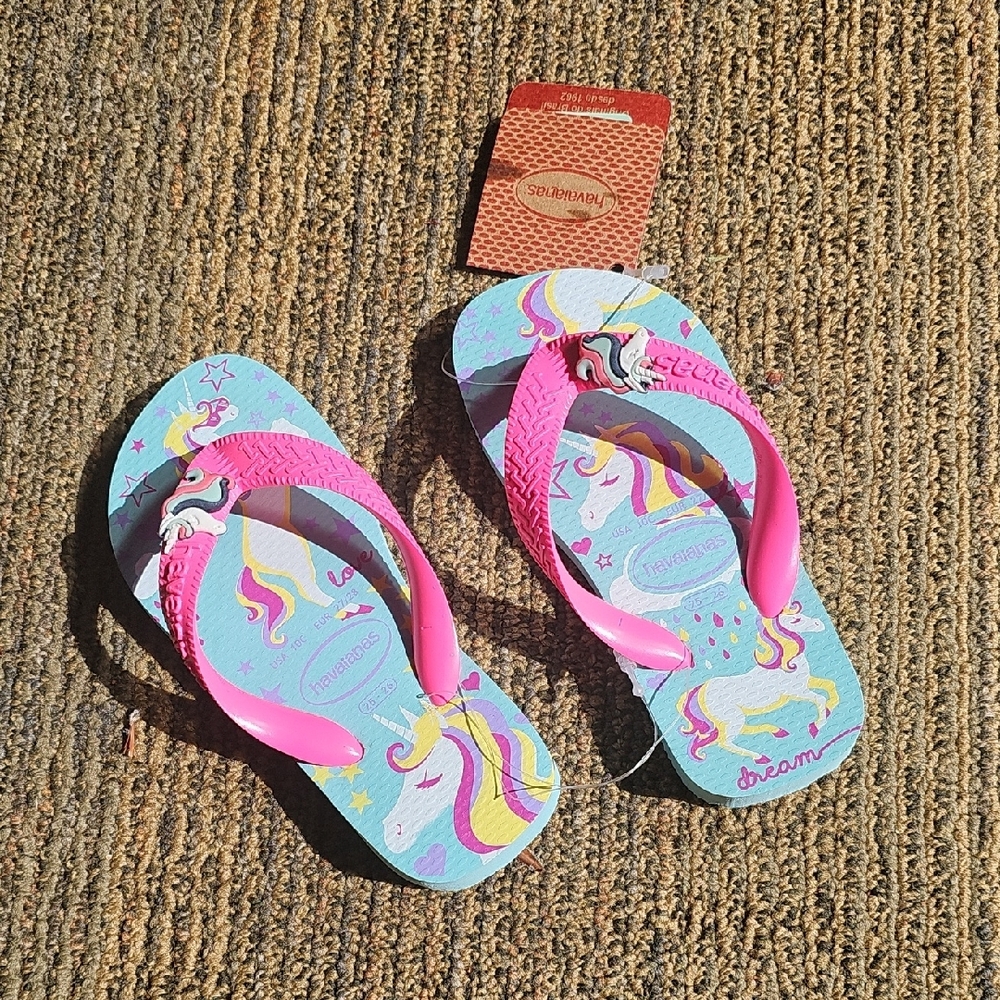 Havaianas Kids Sandals - Pink and Blue Unicorn Design